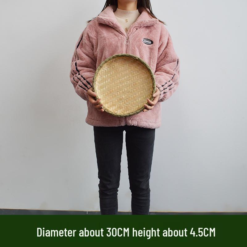 Bamboo Weaving Round Winnowing Basket with and without Holes, Decorative Sieve for Drying Dried Goods