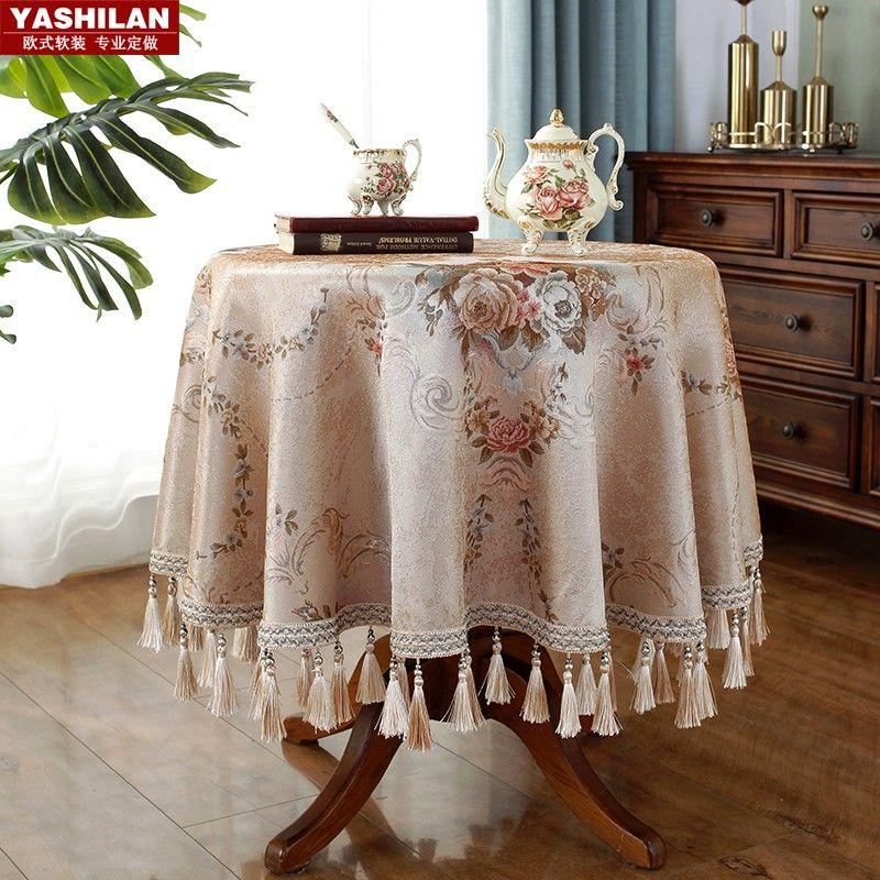 

круглая Скатерть круглая Скатерть Маленькая Скатерть для Кофейного Столика Балкон Доступная Роскошь Скандинавский Американский Скатерть Ткань Хлопок и Лен Gold Square 100*100cm