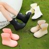 Rain Shoes Women's Lightweight Short Tube Water Shoes Bundle Women's Rain Boots Waterproof Ultra-light Fashion Soft Sole Outer Wear Women