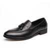 Men's Pointed Toe Slip-On Leather Brogues - Trendy Hairstyle Artist British Style, Business Formal and Casual Shoes