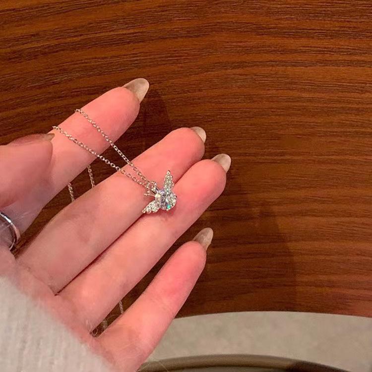 Ощущая коронное ожерелье, ожерелье, свето-роскошный дизайн женщины-ангела, темперамент, нишевая цепочка на ключицы, простые аксессуары, новая модель серебряный