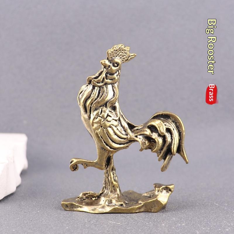 Metall Hahn Figur Hühnerstatue Feng Shui Glücksbringer Dekoration Ornament Haus Büro Dekorationen Sammlungen Geschenk