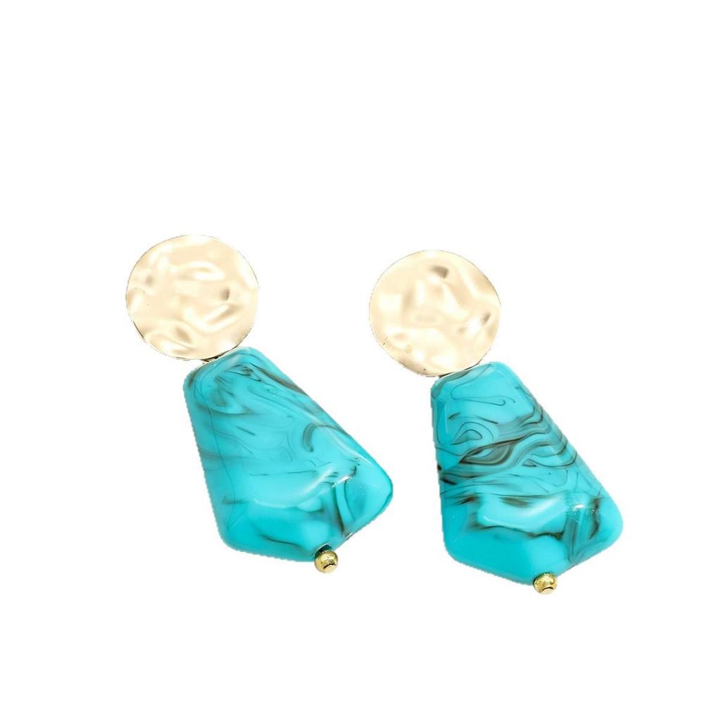 Bohemian Resin Geometric Stud Earrings - Luxurious, Versatile Design for Everyday Wear
