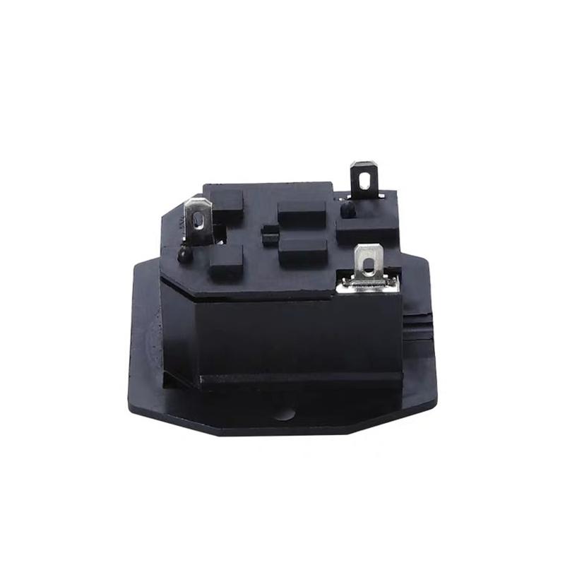 1pc 2 3 Pin IEC320 C14 Electrical Power Socket 250V Rocker Switch Brass 10A C6 Fuse Inlet Plug Connector Computer Mount Outlet