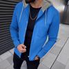 Autumn Men's Waffle Single-breasted Hooded Casual Cardigan Jacket