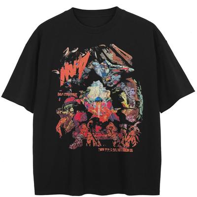Streetwear Maglietta Nera con Grafica Anime Giapponese Cotone Unisex Top Magliette Estate Maniche Corte