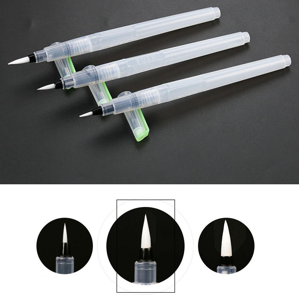 3pcs Artist Water Storage Soft Brush Pen Watercolor Painting Drawing Paintbrush Art Supplies