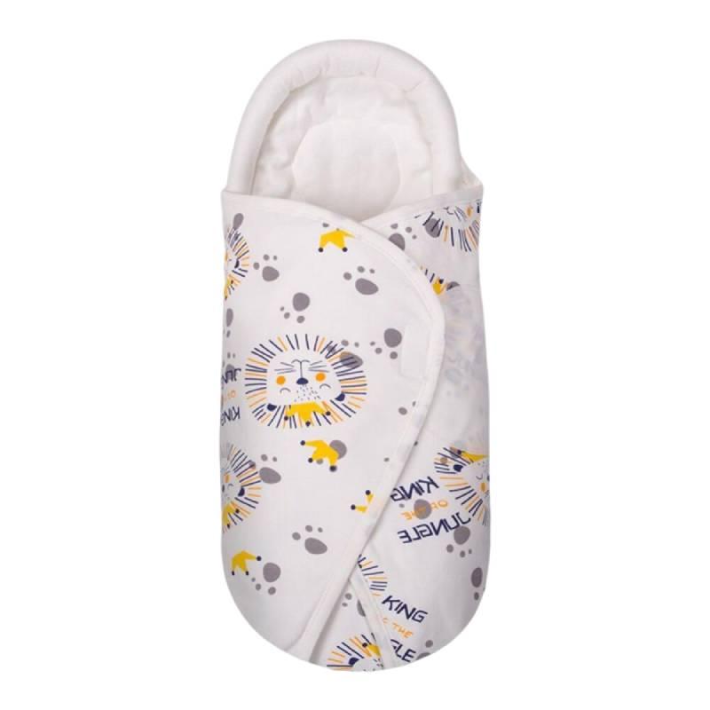 Babyschlafsack aus reiner Baumwolle mit Kopf- und Nackenschutz für Neugeborene, Dinosaurier-Print
