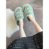 Pearl Fluffy Slippers Women's Outer Wear Spring and Autumn 2025 New Plush Beaded One-word Mop Home Indoor Floor Cotton Mop