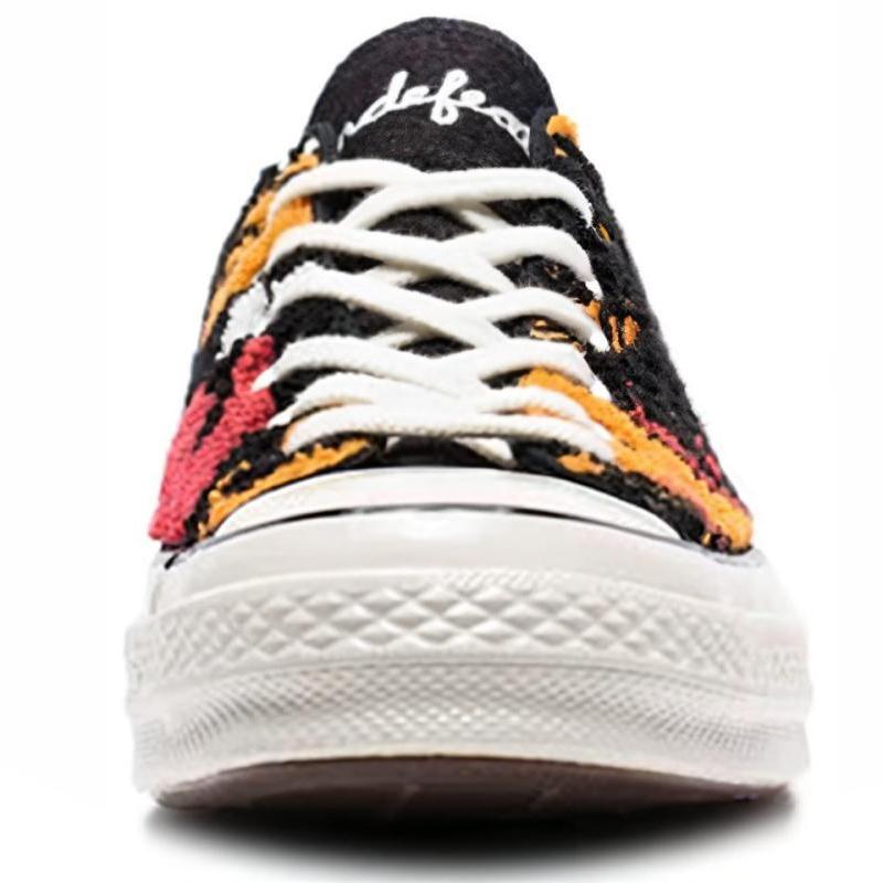 UNDEFEATED X Converse 1970s Comfortable Casual Low-top Canvas Shoes Unisex Black and Orange