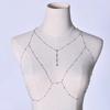 Sexy Bra Chain Multi-layers Shiny Rhinestone Tassel Golden Silver Color Metal Beach Bikini Chest Body Chain Jewelry Necklace Club Accessories
