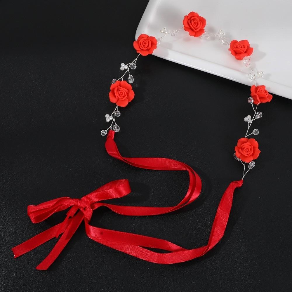 Rose Flower Rose Flower Hair Vine Party Performance Floral Crown Rose Flower Hairband Women красный