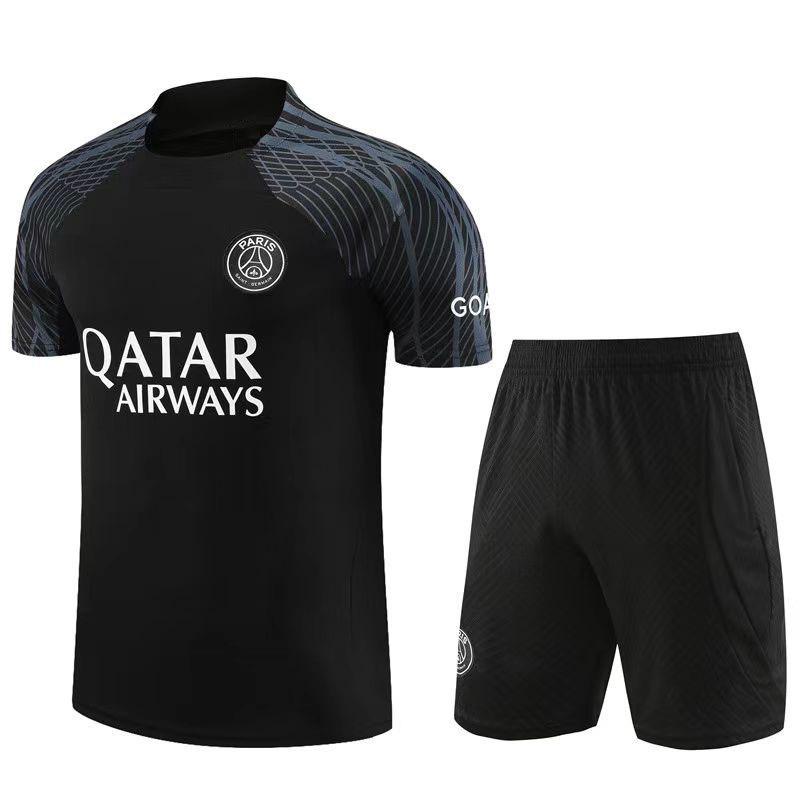 Paris Short Sleeve Training Jersey Set for Adults & Children - Summer Pre-Match Sports Kit