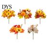 Holiday Gift for Thanksgiving Artificial Sunflower Maple Leaf Bouquet, Fall Flowers, Realistic Silk Faux Leaves Vase Flower Table Mantel Entryway