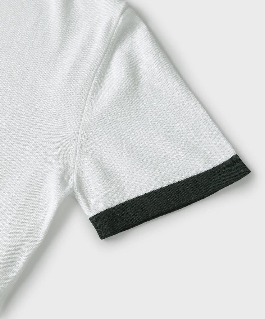 PANICALE White Cotton Linen Blend Short Sleeve Crew Neck Knit