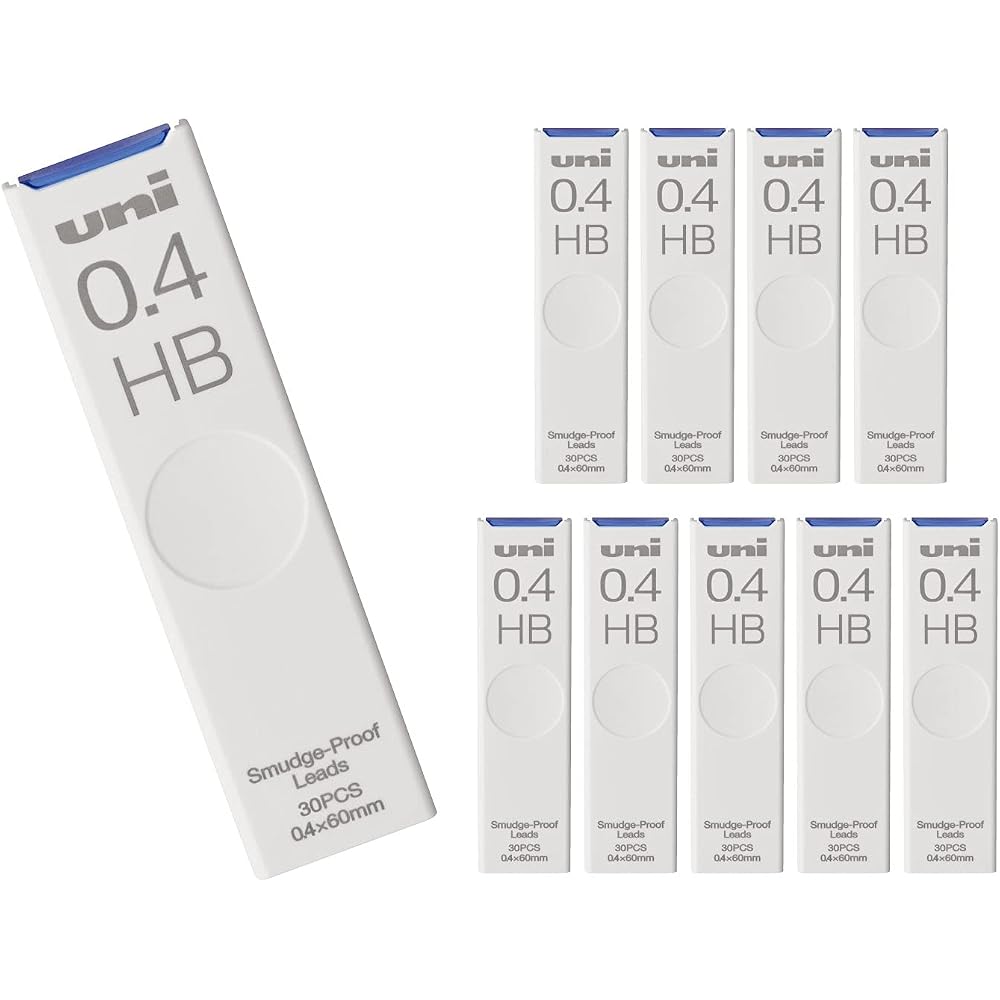 Mitsubishi Pencil Mechanical Pencil Lead Uni 0.4 HB 10 Pcs Hako ULS0430HB