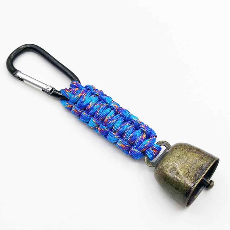Outdoor Camping Warning Bell with Paracord Keychain Lanyard