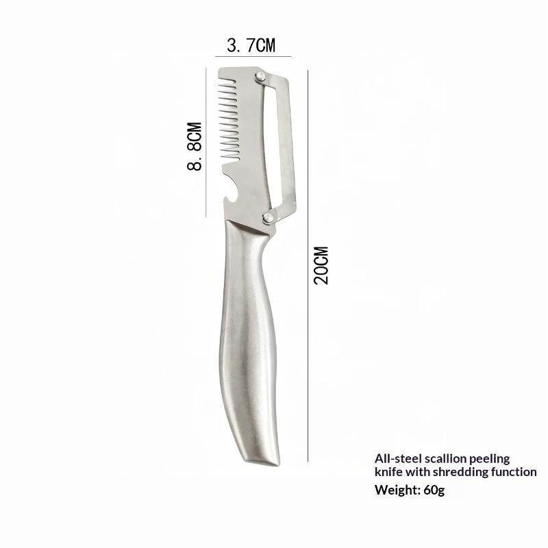 Multi-Functional Vegetable Peeler For Kitchen With Stainless Steel Handle And Bottle Opener, 5 In 1 Stainless Steel Green Onion