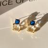 High Sense Super Shining Zircon Stud Earrings Light Luxury Fashion Gentle Elegance Temperament Stud Earrings Commuter Versatile Earrings Women