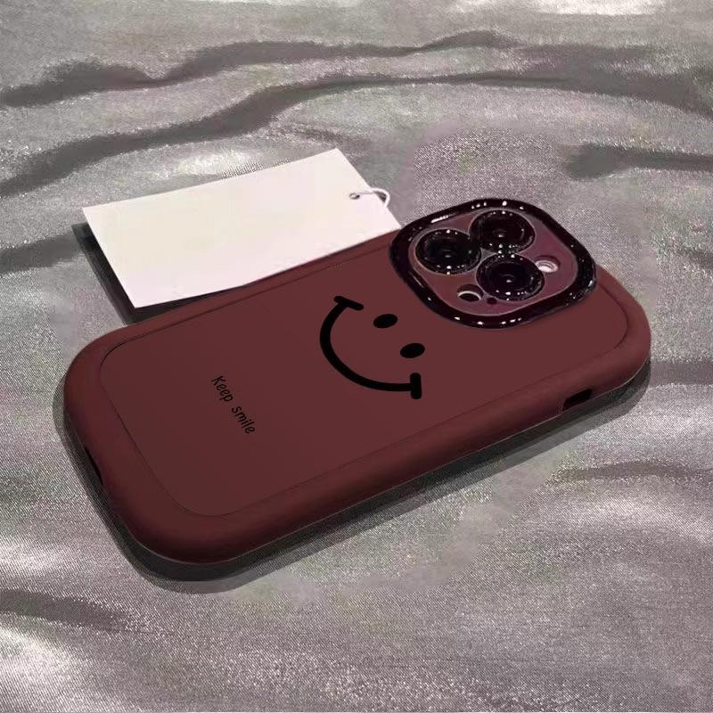 Happy Smiling Face for Apple 16promax Mobile Phone Case New Color Painting for IPhone14pro Skin Feel Puff 15