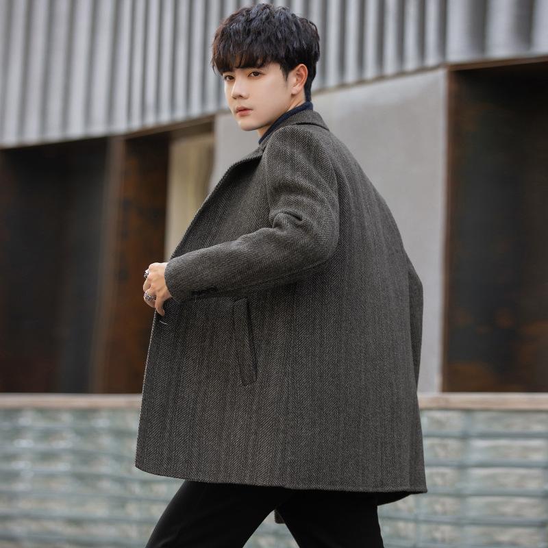 Men's Double-sided Cashmere Nizi Coat Medium and Long Autumn and Winter Thickened Down Liner Wool Woolen Coat