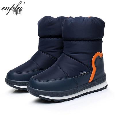 Stivali da Neve Impermeabili per Bambini, a Mezza Gamba, Antiscivolo, Foderati in Pile, Resistenti al Freddo, Superficie Peluche, Scarpe Invernali in Cotone per Esportazione in Russia