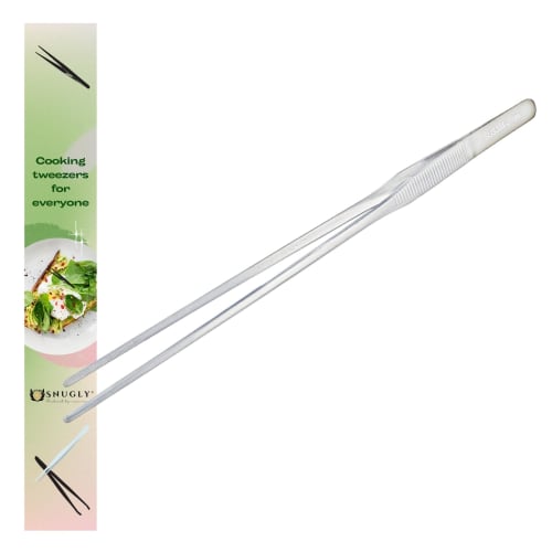 

snugly 270mm Long Stainless Steel Tweezers for Cooking, Made of SUS304, Dishwasher Safe, Kitchen Tweezers, Food Tongs, Cooking Tongs, Pasta Tongs, Med