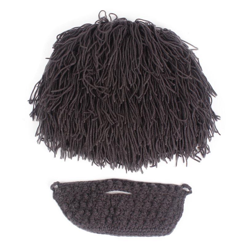 Hobo Mad Caveman Style Winter Knit Beanies With Premium Wig Beard Design**