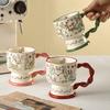 High Quality High Foot Ice Cream Cup Commercial Ceramic Mug High  End Sense Light Luxury Girls Cute Dessert Ice Cream Cup