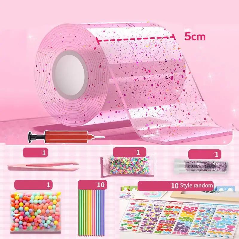 Reusable Nano Tape Toy Stickers - Squishy Design, PET Nano Glue, Blowable Bubble Tape, Non-marking Double-sided Adhesive & Gift