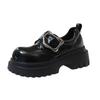 Thick-soled Heightening Women's Spring New Versatile Big-head Fashion Metal Buckle Single Shoes