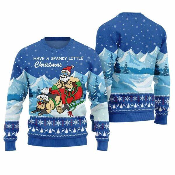 Naughty Santa Ugly Holiday Sweater BG Unisex T-Shirt S