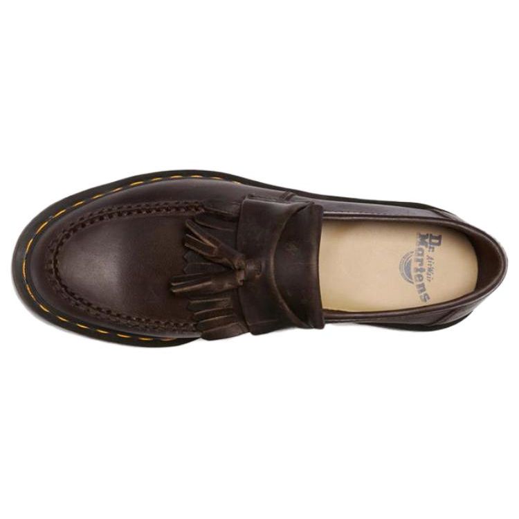 Dr. Martens Leather Comfortable Versatile Loafers Unisex Loafers Dark-Brown 30917201