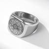 Solomon Kabbalah Seal Titanium Steel Ring European and American Style Seven-pointed Star Rings Hand Jewelry