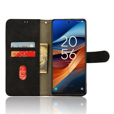 For TCL 50 SE Case PU Leather Folio Stand View Phone Cover Skin-touch