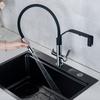 Universal 3-in-1 Kitchen Faucet with Gray/Black Filter 304 Stainless Steel Cold And Hot Mixed Water for Kitchen Sink