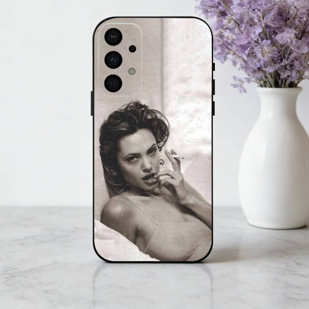 Bold A-Angelina J-Jolie Actress Phone Case For Samsung Galaxy A73,A72,A71,A70,A53,A52,A51,Others Soft Black Cover