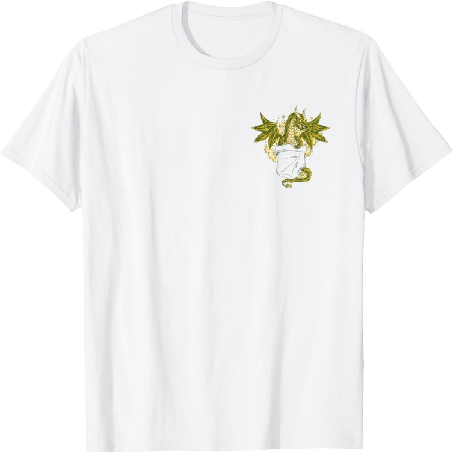 Cool Ancient Medieval Dragon Upper Left Chest Pocket Effect T-Shirt XXXXXL белый