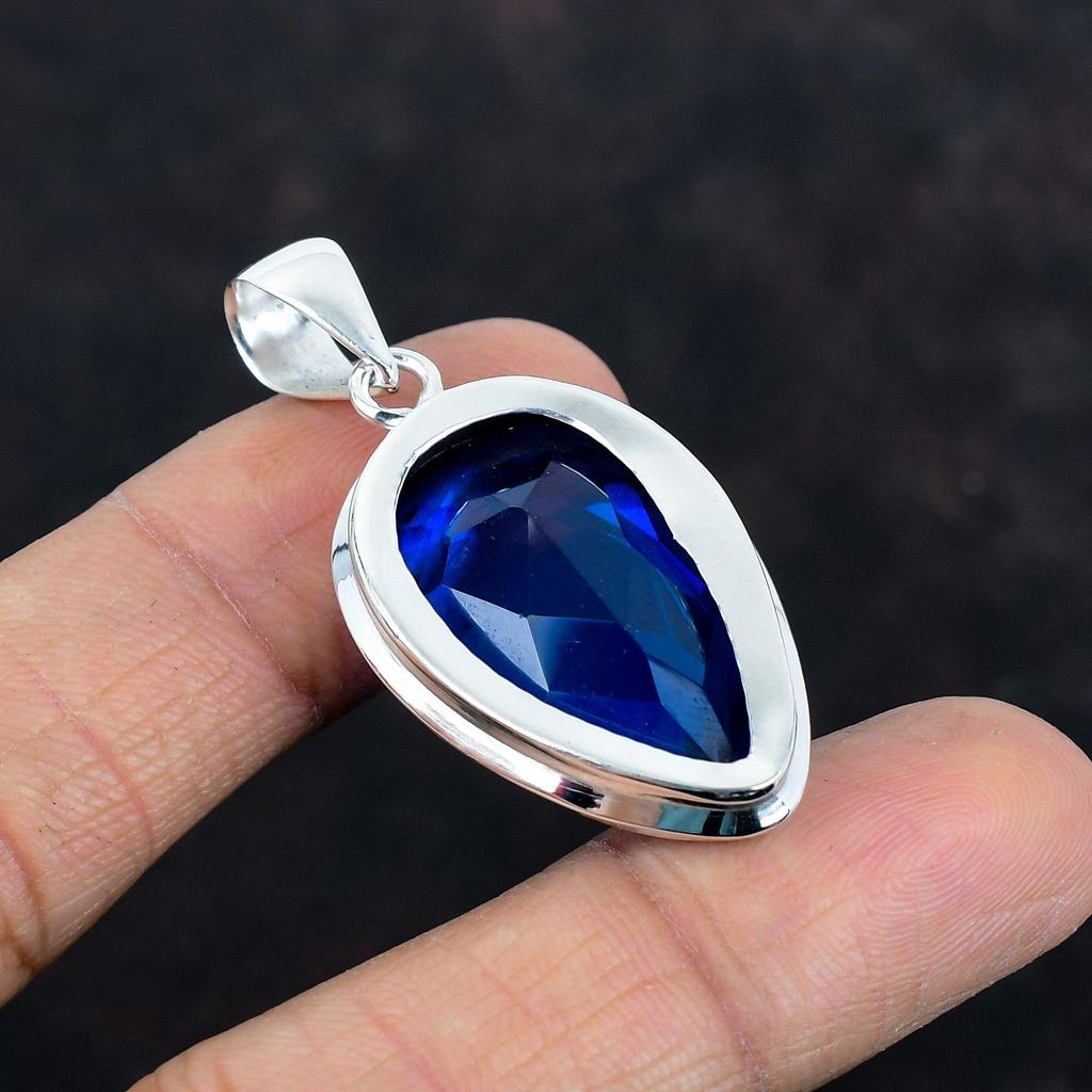 Faceted Tanzanite Quartz Pendant Gemstone Pendant 925 Sterling Silver Pendant Handmade Brand New Jewelry Healing Stone Pendant Gifts for Her