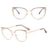 Women's Cat-Eye Blue Light Computer Glasses 25158C Gold/Brown