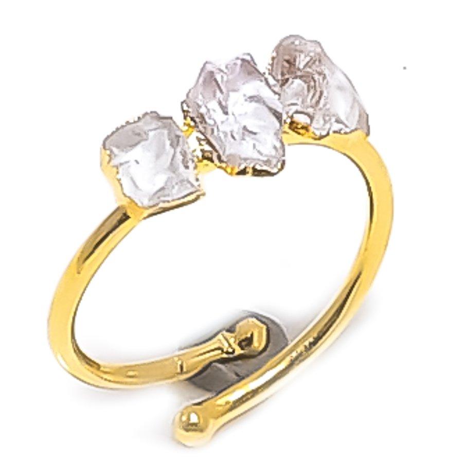 

Natural Crystal Rough 925 Sterling Silver Jewelry Ring Size Adjustable b4v85