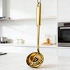 Stainless Steel Soup Ladle with Long Handle And Strainer 2-in-1 Kitchen Spoon for Serving And Filtering Easy To Store Hanging Hole Cooking Tools
