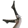 Sexy  y lingerie women y seduction Internet celebrities Lace-up mesh stockings Hollow stockings