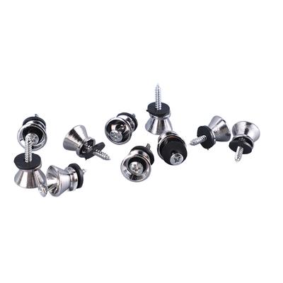 10PCS Guitar Strap Lock Buttons Mushroom Style Metal End Pins with Screw for Electric Guitar Bass