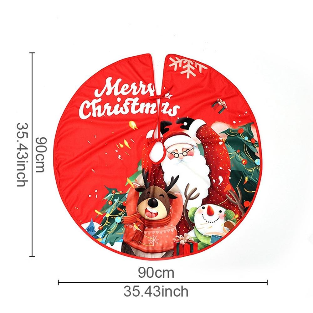 Party Decor Christmas Tree Skirt Merry Christmas Happy New Year Outdoor Blanket Snowman Santa Elk Home Supplies Xmas Floor Cover