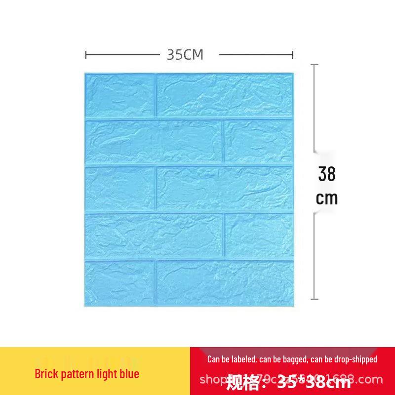 3D Brick Pattern Waterproof Foam Wallpaper - Self-Adhesive, Anti-Collision, Stereo Wall Sticker Decoration.