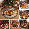 Holiday Party Floor Decoration Christmas Round Rug, 3D Illusion Mat, Winter Carpet, Soft Gnome Deer Crystal Velvet Mat Santa House Festive Rug