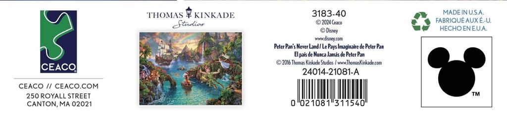 Ceaco - Thomas Kinkade - Disney - Peter Pan's Neverland - 1000 Piece Jigsaw Puzzle