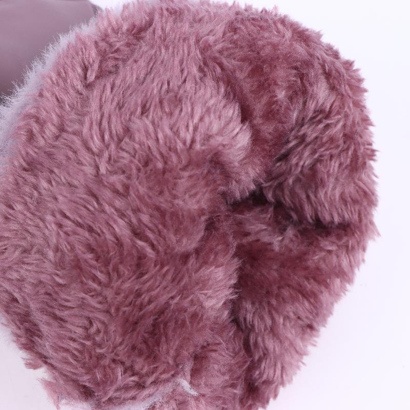 Ski Gloves Women Winter Fleece Thickened Warm Plush Cotton Waterproof Touch-Screen Gloves For Outdoor Riding Mountaineering