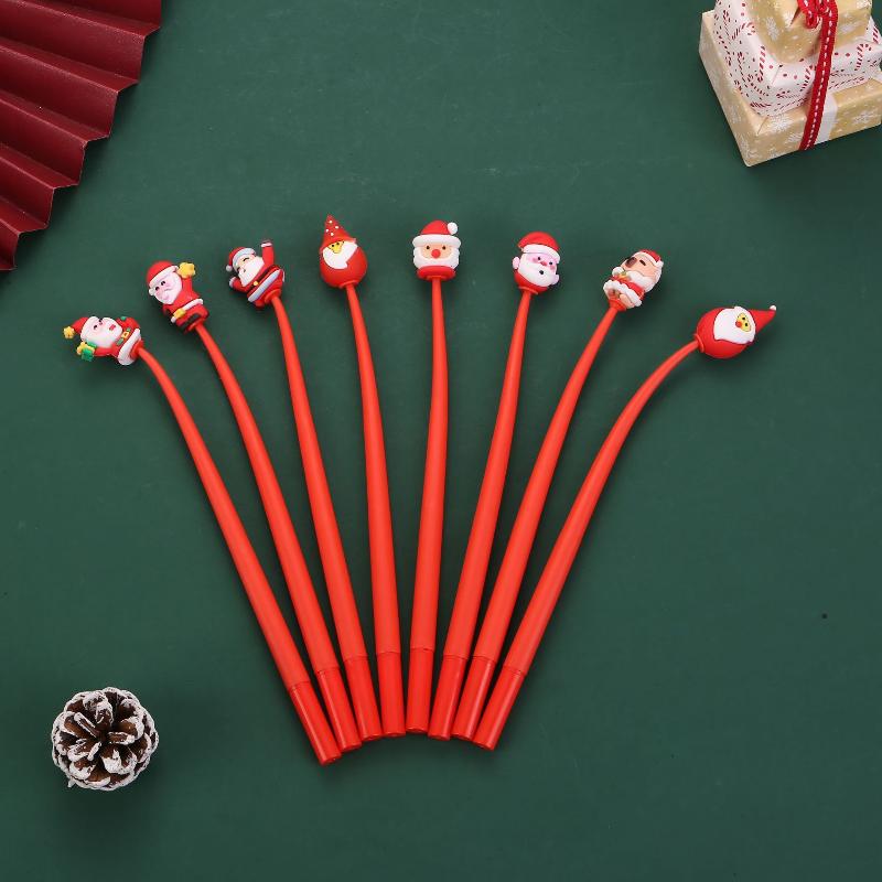 5Pcs Christmas Series Shake Pen 0.5Mm Neutral Pen Creative Cute Gel Pen Student Prizes Stationery School Office Supplies Gift